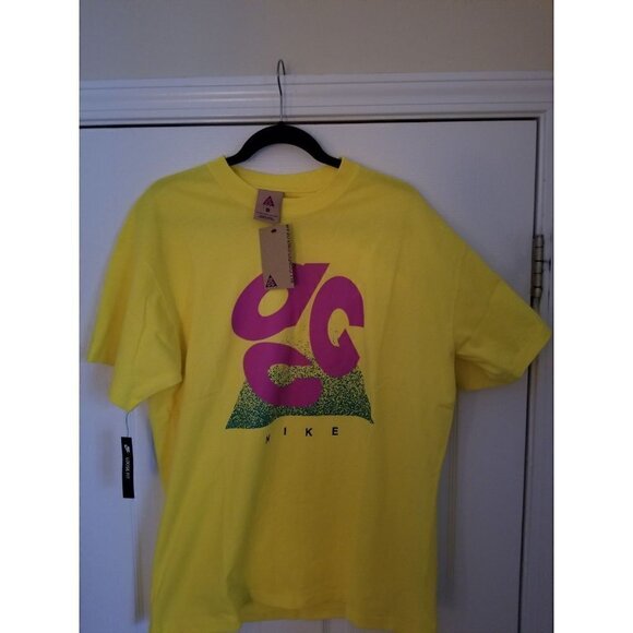 Nike MEN NRG ACG EVO LOGO TEE OPTI YELLOW ACTIVE FUCHSIA SIZE: MEDIUM - Picture 11 of 12